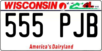 WI license plate 555PJB
