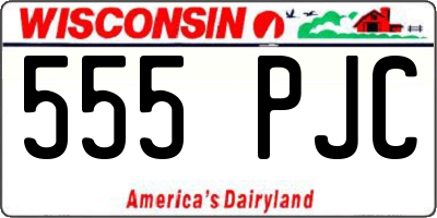 WI license plate 555PJC