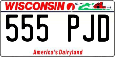 WI license plate 555PJD