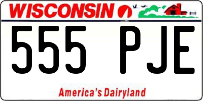 WI license plate 555PJE