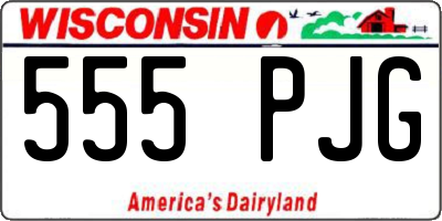 WI license plate 555PJG