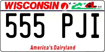 WI license plate 555PJI