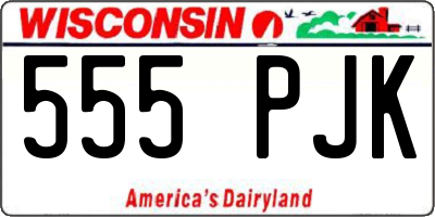 WI license plate 555PJK