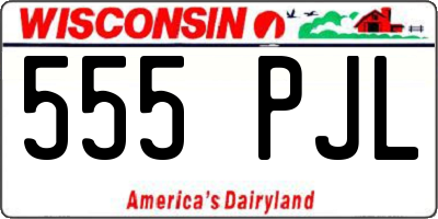 WI license plate 555PJL