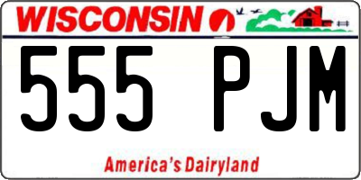 WI license plate 555PJM
