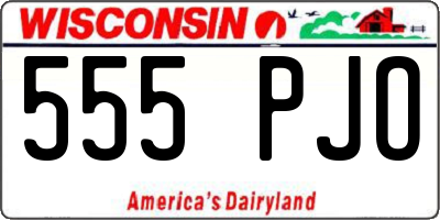 WI license plate 555PJO