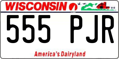 WI license plate 555PJR
