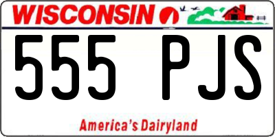 WI license plate 555PJS