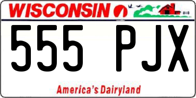 WI license plate 555PJX