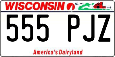 WI license plate 555PJZ