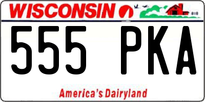 WI license plate 555PKA