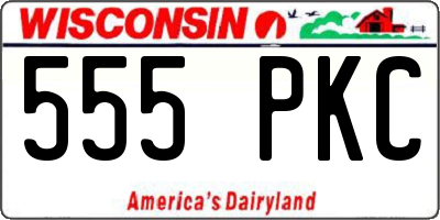 WI license plate 555PKC