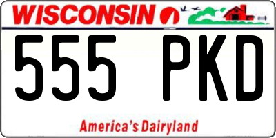 WI license plate 555PKD