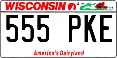 WI license plate 555PKE