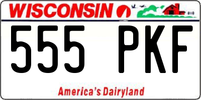 WI license plate 555PKF