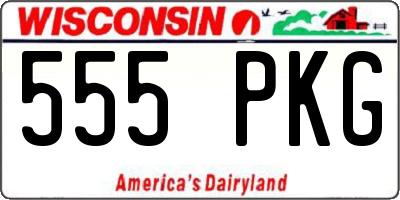 WI license plate 555PKG