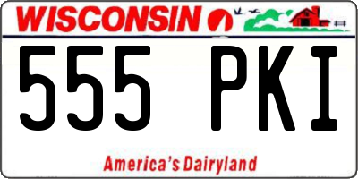 WI license plate 555PKI