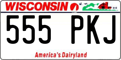 WI license plate 555PKJ