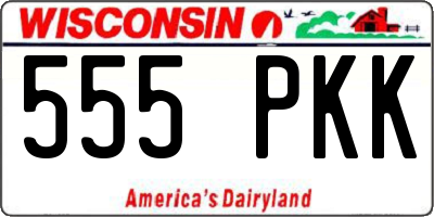 WI license plate 555PKK