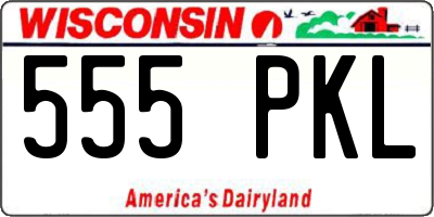 WI license plate 555PKL