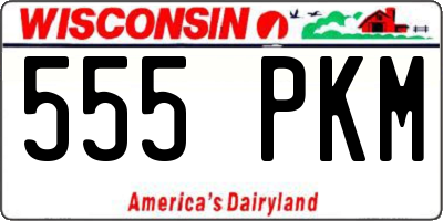 WI license plate 555PKM