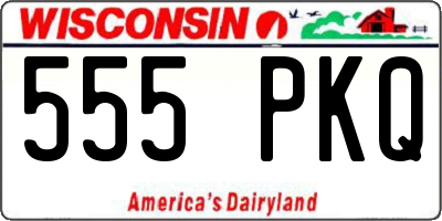 WI license plate 555PKQ
