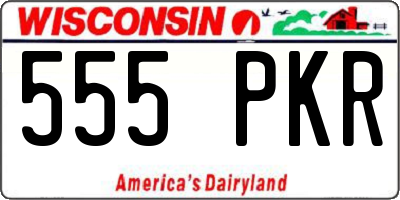 WI license plate 555PKR