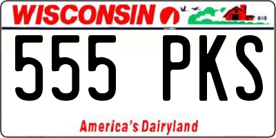 WI license plate 555PKS
