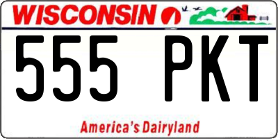 WI license plate 555PKT