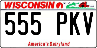 WI license plate 555PKV