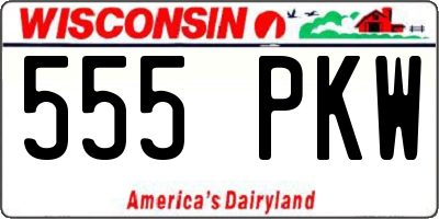 WI license plate 555PKW