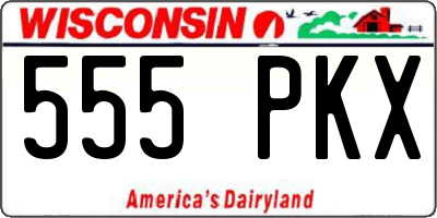WI license plate 555PKX
