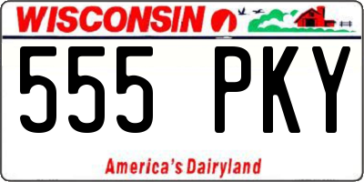 WI license plate 555PKY