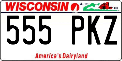 WI license plate 555PKZ