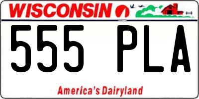 WI license plate 555PLA