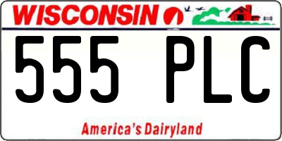 WI license plate 555PLC