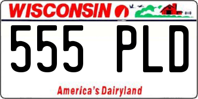 WI license plate 555PLD