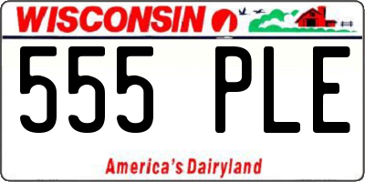 WI license plate 555PLE