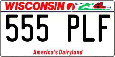 WI license plate 555PLF
