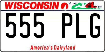 WI license plate 555PLG