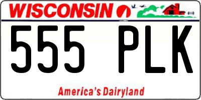 WI license plate 555PLK