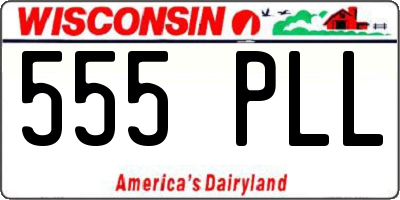 WI license plate 555PLL