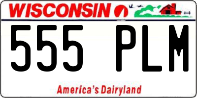 WI license plate 555PLM
