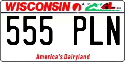 WI license plate 555PLN
