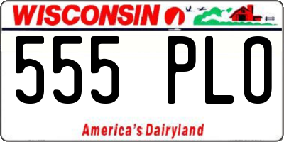 WI license plate 555PLO