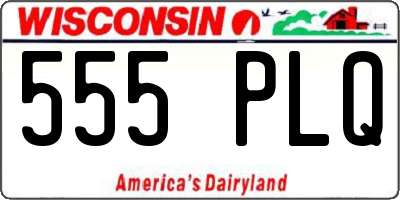 WI license plate 555PLQ