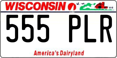 WI license plate 555PLR