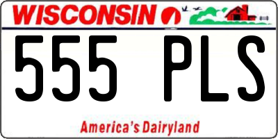 WI license plate 555PLS