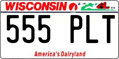 WI license plate 555PLT