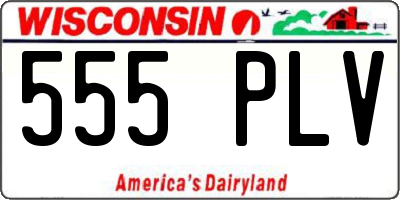 WI license plate 555PLV